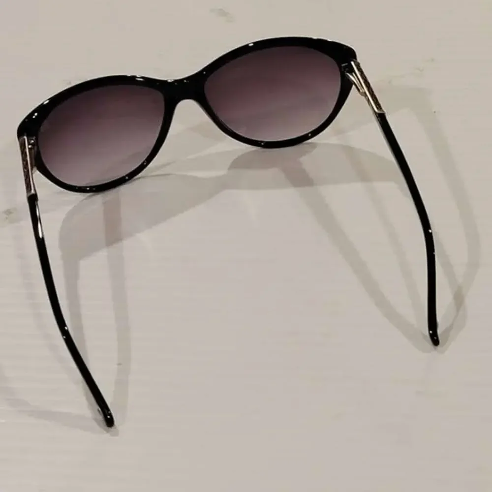 Cinzia Sunglasses Co Star Col.01 Black Silver Cat Eye Frames  Purple Lenses